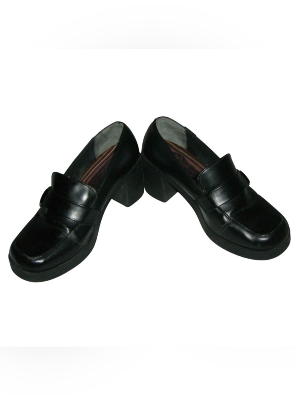 Mudd Loafers Vintage 90's Black Chunky Dark Academia Coquette Kawaii y2k Bratz 8 - Picture 6 of 16